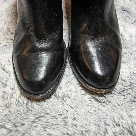 Frye Black Ankle Booties Heel Jenny Leather Zipper Equestrian 8.5 - Picture 12 of 13